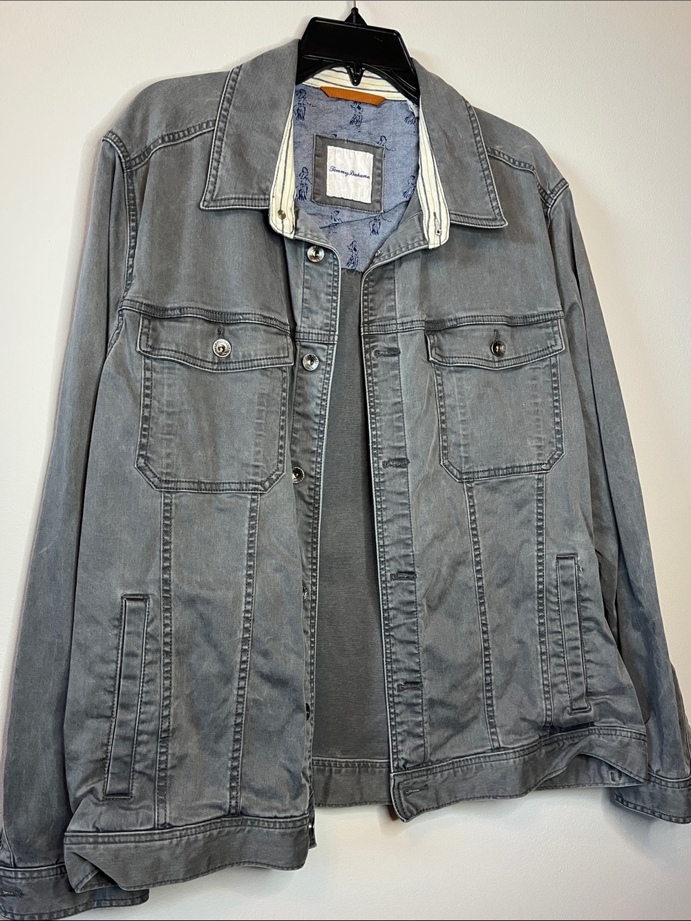 Tommy Bahama Sonoma Trucker Jacket washed grey 4 pockets